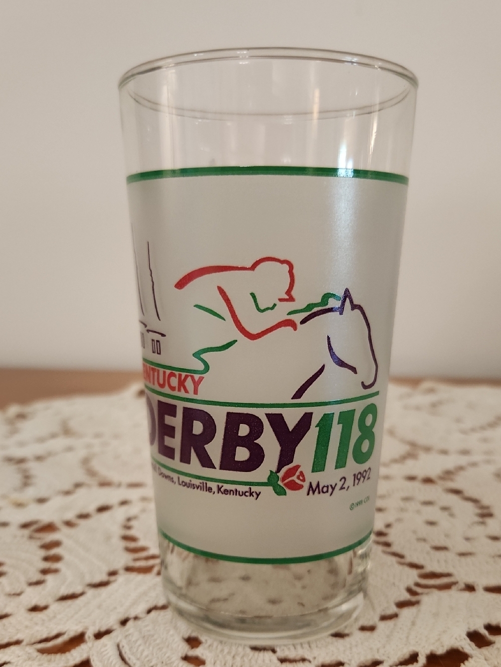 Kentucky Derby Glass - 1992